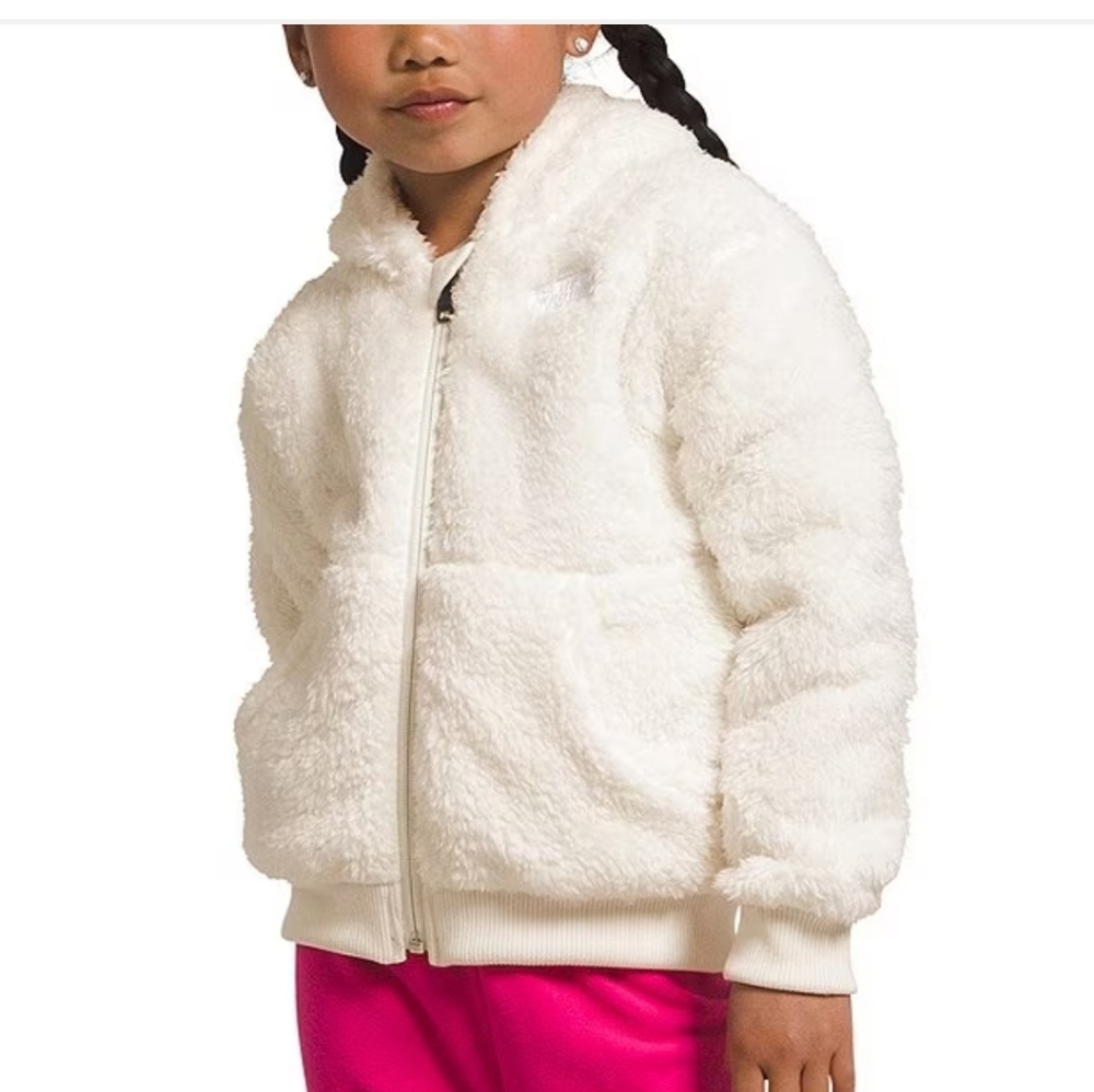 The North Face North Face Girls 3T Long Sleeve Full-Zip Hooded Jacket Off-White